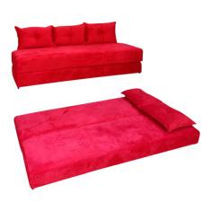 Sofá Cama Multiuso Vermelho Liso