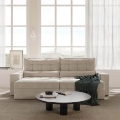 Sofá Retrátil e Reclinável 4 Lugares 280cm Embaúba Extra Cabecasa Madeiramadeira Bege Fosco