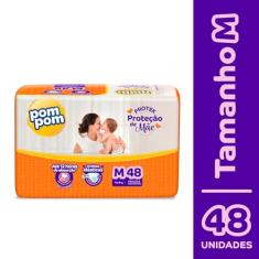 Fralda Pom Pom Protek Proteção de Mãe Mega M 48 Unidades