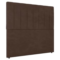 Cabeceira Cama Box Casal Ivana 140cm Veludo Marrom - Desk Design