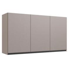Armário Aéreo Cozinha 120 Cm 3 Portas 2 Prateleiras Fumê - Quiditá Móv