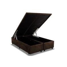 Cama Box Baú Queen Universal Suede Brown (158x198x35) - Costa Rica - A