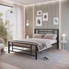 Cama King em Ferro Estilo Industrial Emy