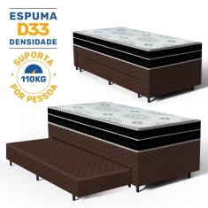 Cama Box com Colchao de Espuma D45 Pillow In Anjos OrtoConfort + Auxiliar de Espuma Unique Solteiro 88cm