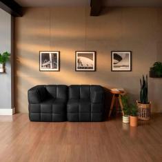 Sofá Guldi Popup com 2 Módulos Canto material sintético Preto