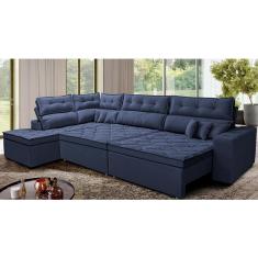 Sofá de Canto Retrátil e Reclinável Esquerdo 3,40x2,36m Molas Cama inBox Espanha. Velusoft