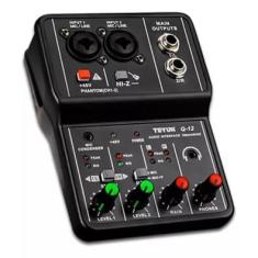 Mesa De Som Gravação Profissional Interface De Audio Mixer Teyun Q-12