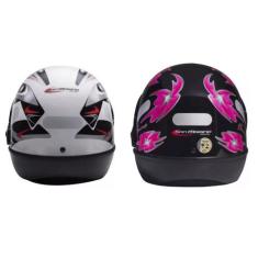 Capacete San Marino Automático Moto Masculino Branco Feminino Preto, M