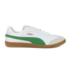 PUMA Tênis masculino King 21 Indoor Training, Branco/Verde, 39