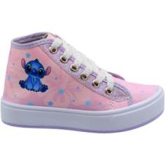 Tênis Infantil Ortobessa Cano Médio Lona Stitch Juvenil Menina-Feminino