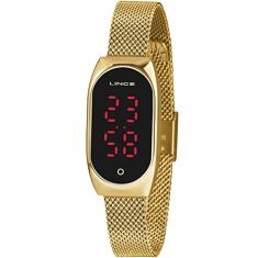 Relógio Feminino Lince Dourado Led Original LDG4641L PXKX