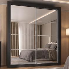 Guarda-Roupas Casal com Espelho 2 Portas de Correr 4 Gavetas Malibu Multimóveis MP4273