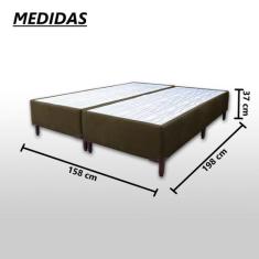 Base Box King Bipartido Padrão Suede Liso (1,93 x 2,03 m) Com 37 cm de