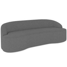 Sofá 4 Lugares Curvo Living Lótus D02 Linho Chumbo 230cm D-465