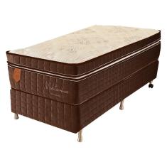 Cama Box Solteiro (Box + Colchão) 78X188X73 Mediterrâneo Prorelax Molas Ensacadas Euro Pillow - Marrom