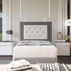 Cabeceira Solteiro 0,90m Havana Suede Cinza Dal Poz Estofados