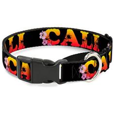 Buckle-Down Coleira para cães cali amarelo com gamarra laranja