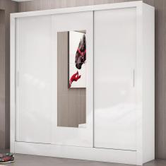 Guarda-roupa Dubai Com Espelho Branco Carioca Móveis Branco