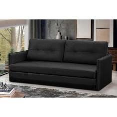 Sofá Cama 2 lugares 1,50m Luisa Suede Preto Adonai Estofados