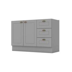 Balcão para Cozinha 3 Gavetas 2 Portas com Tampo Emily - Espresso Móve