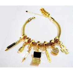 Pulseira Com Berloques Farmácia Farmacêutico Folheado 18k