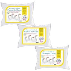 Kit com 3 Travesseiro Macios - Lavaváveis - Plumas - Daune