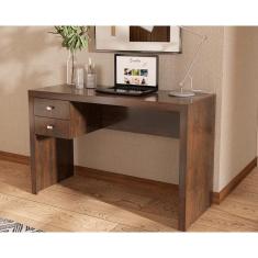 Escrivaninha p/ Escritório ME-4123 c/ 2 Gavetas Rústico - Tecno Mobili