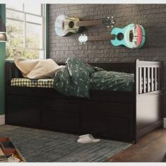 Bicama Solteiro Reta 3 Gavetas Móveis Saraiva