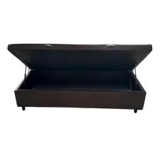 Cama Box Baú Solteirão King Suede Marrom Com Pistão A Gás, Imperium do