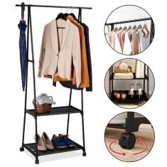 Arara De Roupas Cabideiro Com Sapateira Aço Para Casa Loja Prateleira 