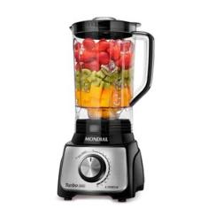 Liquidificador Mondial Turbo L-1100 3L 1100W 12 Velocidades Preto/Inox Inox,Preto / 110