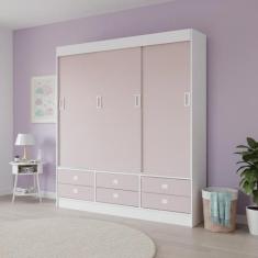 Guarda-Roupa Solteiro 3 Portas de Correr 6 Gavetas - Móveis Percasa