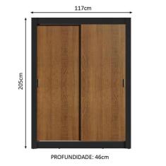 Guarda-roupa Solteiro Denver 2 Portas de Correr Madesa