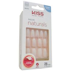 Unhas Postiças Kiss Salon Naturals Medio Quadrado - 28 Unidades