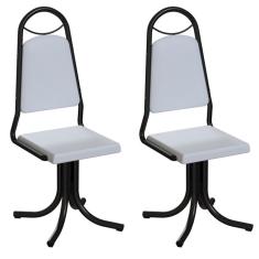 Conjunto com 2 Cadeiras Sydney Branco e Preto