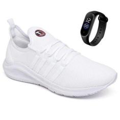 Kit Tênis Esportivo Academia Caminhada Musculação Performance CFT + Relógio-Masculino