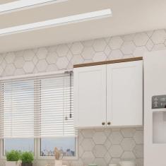 Armário Aéreo Para Cozinha 2 Portas Provençais Iluminata Genialflex Branco