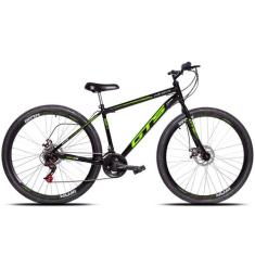Bicicleta Aro 29 Gts Feel Iron 21 Marchas Freios A Disco, Preto, Verde