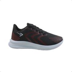 Tênis Masculino Running Box 200 Preto E Vermelho, Preto, Vermelho, 39