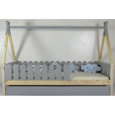 Bicama Montessoriana Solteirão Cabana Colorida Madeira Maciça Pinus - 