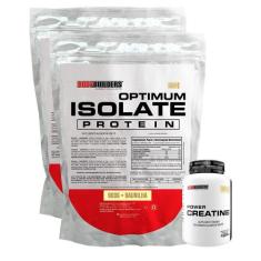 Kit 2 Optimum Isolate Whey Protein 900G+Power Creatina 100G - Bodybuil