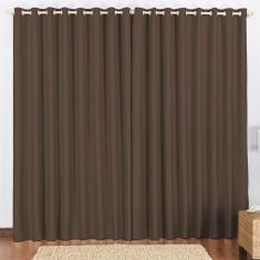 Cortina 2 Mts Sala Quarto Escritório Blackout Para Trilho Suisso Tabaco