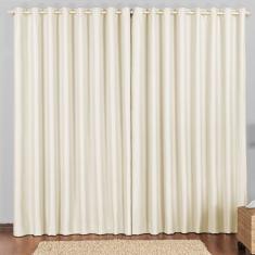 Cortina 2 Mts Sala Quarto Escritório Blackout Para Trilho Suisso - Bege