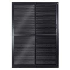 Porta Balcão Veneziana 3 Folhas Móveis Central Topsul 210x120cm Esquadrisul Preto