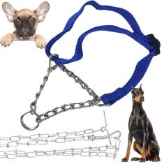 Coleira Semi Enforcadora Ajustavel Cachorro Cao Pet Kit Corrente Aço Zincado Guia Treinamento