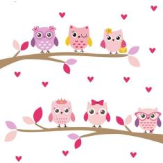 Adesivo de Parede Infantil Corujinhas no Galho - Quartinhos