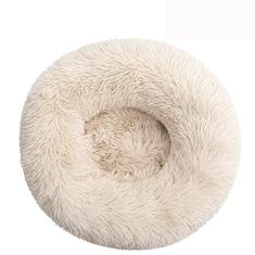 Cama de cachorro calmante para cães pequenos – Cama de cachorro pequena lavável com donut, cama de gato de pelúcia macia redonda anti-ansiedade, serve para toPets, diâmetro 35 cm