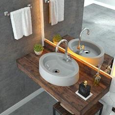 Cuba para Banheiro OV43W Oval Onix Compace Cinza