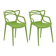 Kit 2 Cadeiras Decorativas Sala e Cozinha Feliti (PP) Verde - Gran Belo