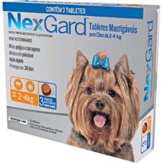 Antipulgas E Carrapatos Nexgard Para Cães De 2 A 4Kg 3 Tabletes